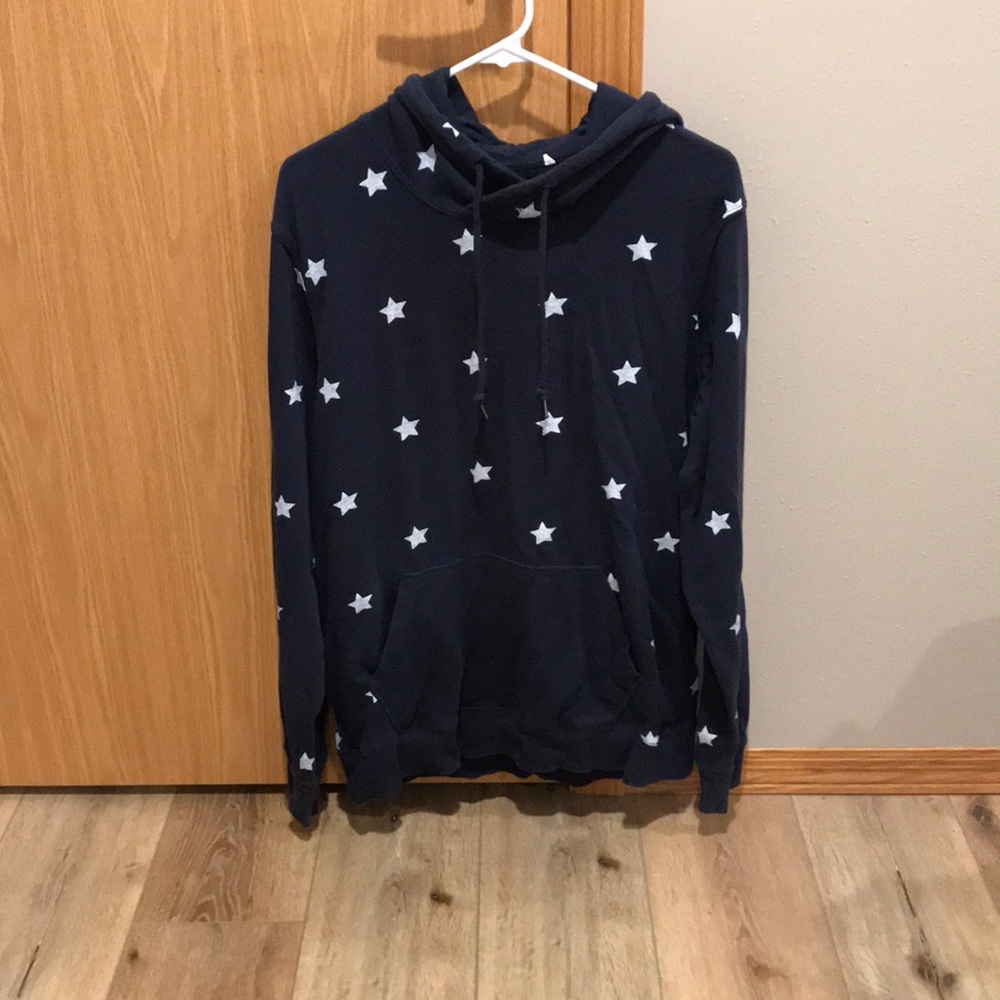 ON THE BYAS Stars Hoodie - Navy and White